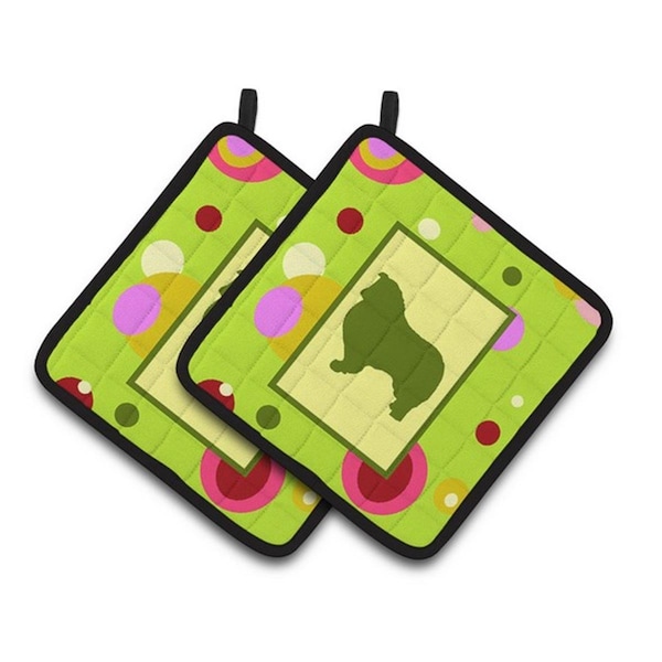 Carolines Treasures Collie Pair of Pot Holders, 7.5 x 3 x 7.5 in. - CK1126PTHD