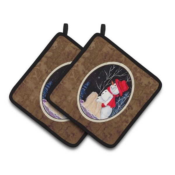 Carolines Treasures Lhasa Apso Pair of Pot Holders, 7.5 x 3 x 7.5 in. - SS8644PTHD