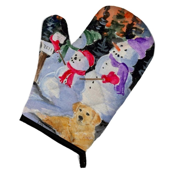 Carolines Treasures Snowman with Golden Retriever Oven Mitt - SS8989OVMT
