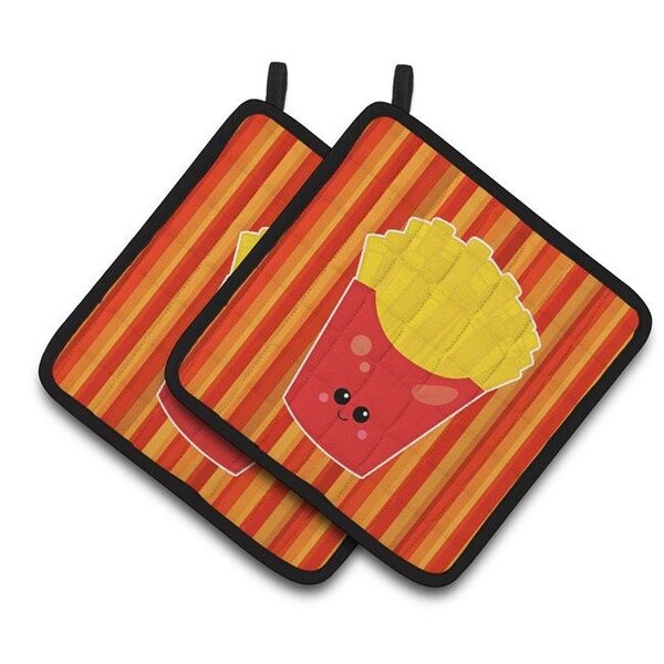 Carolines Treasures Carolines Treasures BB7050PTHD French Fries Face Pair of Pot Holders - BB7050PTHD