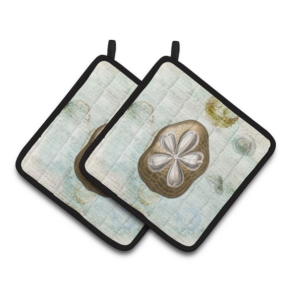 Carolines Treasures Sand Dollar Pair of Pot Holders, 7.5 x 3 x 7.5 in. - SB3027PTHD