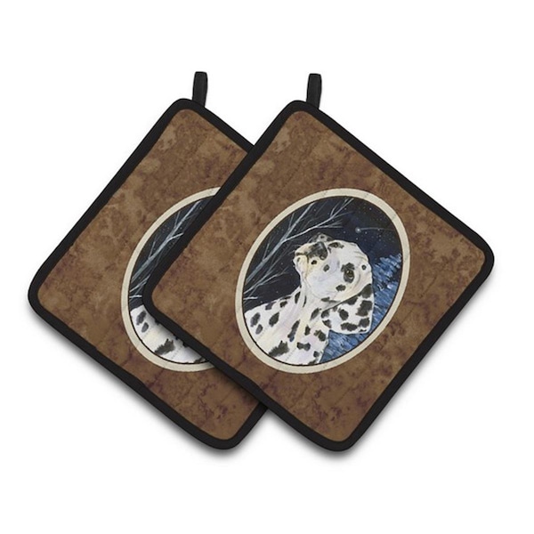Carolines Treasures Starry Night Dalmatian Pair of Pot Holders, 7.5 x 3 x 7.5 in. - SS8370PTHD