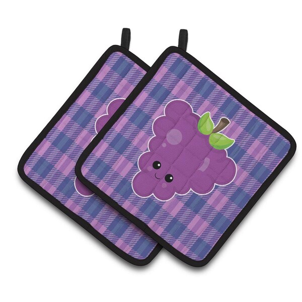 Carolines Treasures Grape Face Pair of Pot Holders - BB6994PTHD