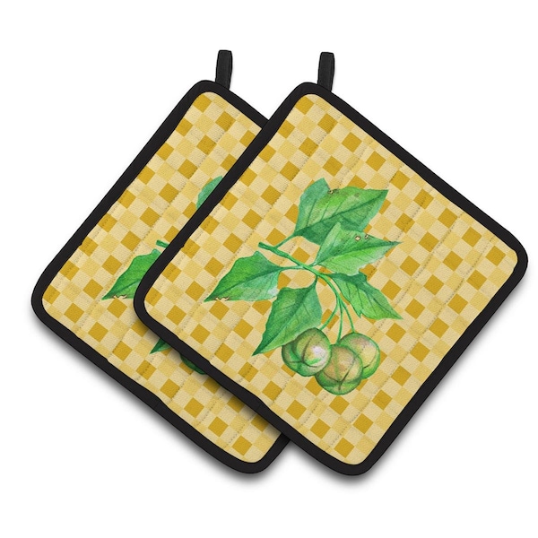Carolines Treasures Candlenut on Basketweave Pair of Pot Holders - BB7188PTHD