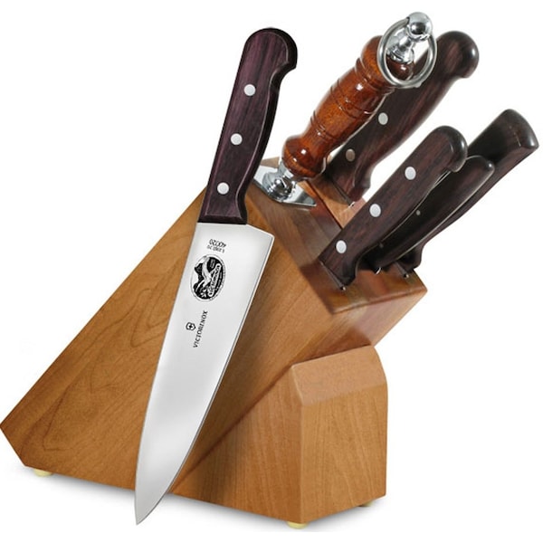 Swiss Army Brands 2023 Victorinox 46054 Kitchen Wood Special Sets, 7-Piece Hardwood Block Set - VIC-5.1190.7-X1