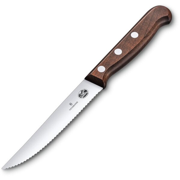Swiss Army Brands 2024 Victorinox Kitchen Sets, 2-Piece Steak Set 4.75In Serrated, Spear Point Wood - VIC-5.1230.12G