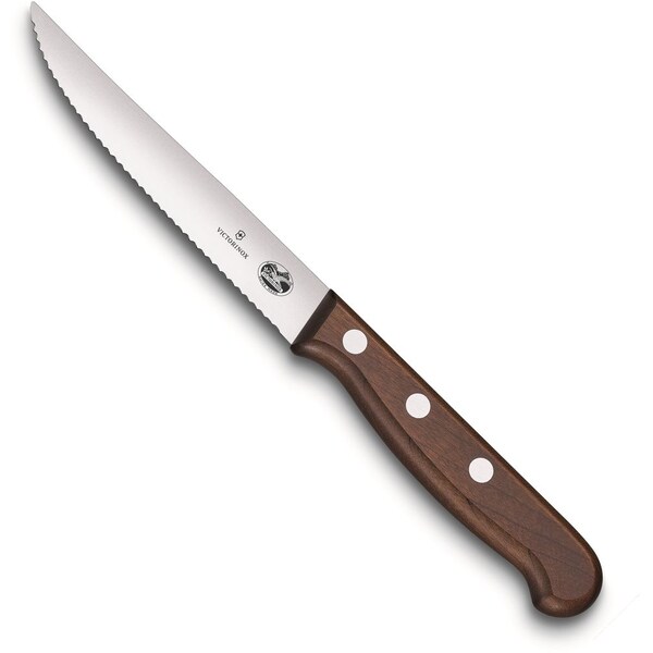 Swiss Army Brands 2024 Victorinox Kitchen Sets, 2-Piece Steak Set 4.75In Serrated, Spear Point Wood - VIC-5.1230.12G