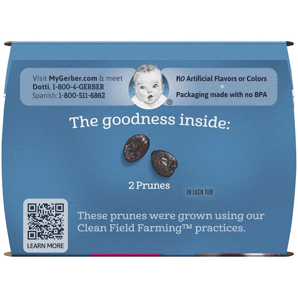 Gerber Gerber 1st Foods Prune 4 oz. Tinas, PK8 - 00015000910464U
