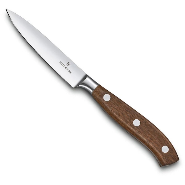 Swiss Army Brands 2024 Victorinox Kitchen 4In Straight, Spear Point Blade, 0.75In Width At Handle, Grand Maitre Wood - VIC-7.7200.10G