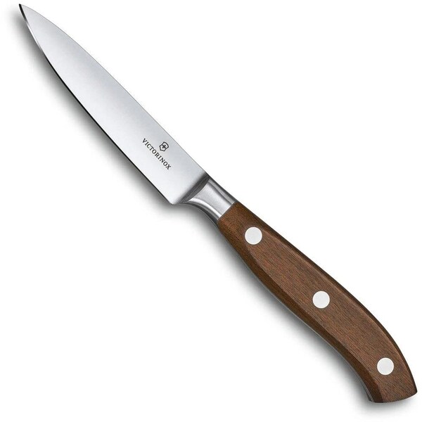 Swiss Army Brands 2024 Victorinox Kitchen 4In Straight, Spear Point Blade, 0.75In Width At Handle, Grand Maitre Wood - VIC-7.7200.10G