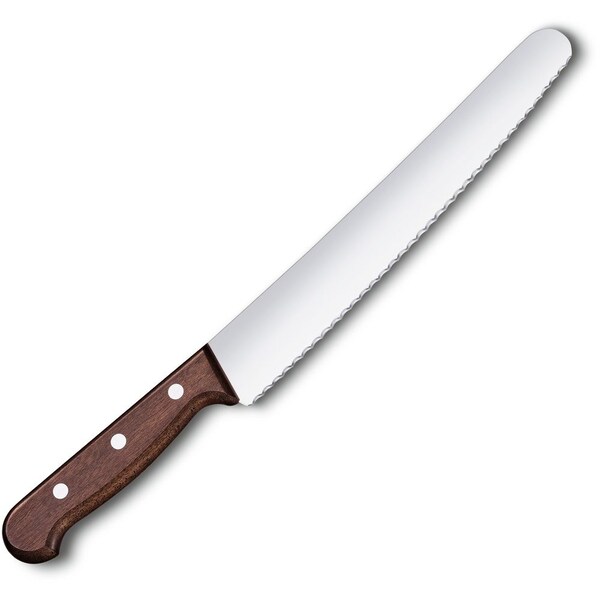 Swiss Army Brands 2024 Victorinox Kitchen Bread & Pastry, 8.5In Serrated, Round Blade Wood - VIC-5.2930.22G