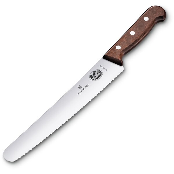 Swiss Army Brands 2024 Victorinox Kitchen Bread & Pastry, 8.5In Serrated, Round Blade Wood - VIC-5.2930.22G