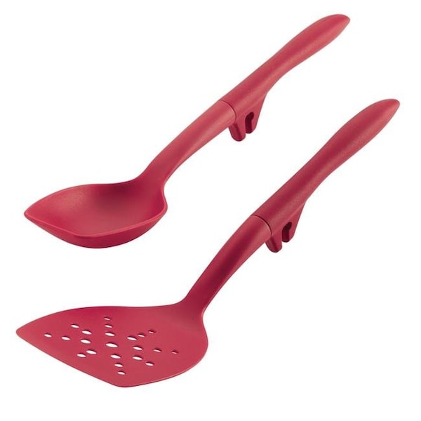 Rachael Ray Rachael Ray 47651 Tools & Gadgets Lazy Flexi Turner & Scraping Spoon Set; Red - 47651