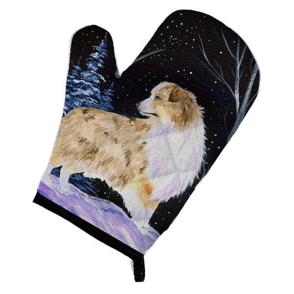 Carolines Treasures Starry Night Australian Shepherd Oven Mitt - SS8359OVMT