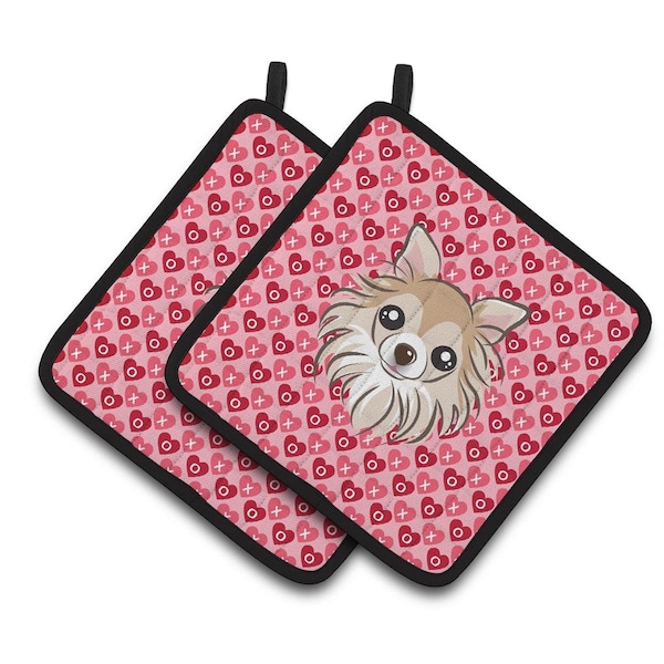 Carolines Treasures Chihuahua Hearts Pair of Pot Holders - BB5321PTHD
