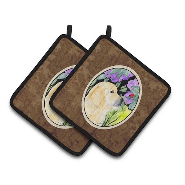 Carolines Treasures Golden Retriever Pair of Pot Holders, 7.5 x 3 x 7.5 in. - SS8245PTHD