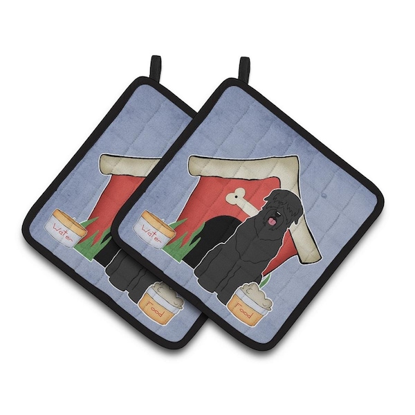 Carolines Treasures Dog House Collection Black Russian Terrier Pair of Pot Holders - BB2780PTHD