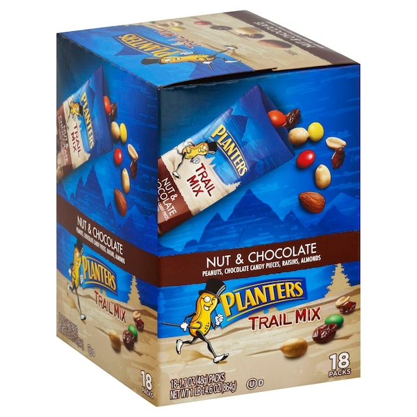 Planters Planters Chocolate Trail Mix Snack 1.7 oz. Tubo, PK108 - 10029000074467

Semillas Planters Chocolate Trail Mix Snack 1.7 oz. Tubo, PK108 - 10029000074467