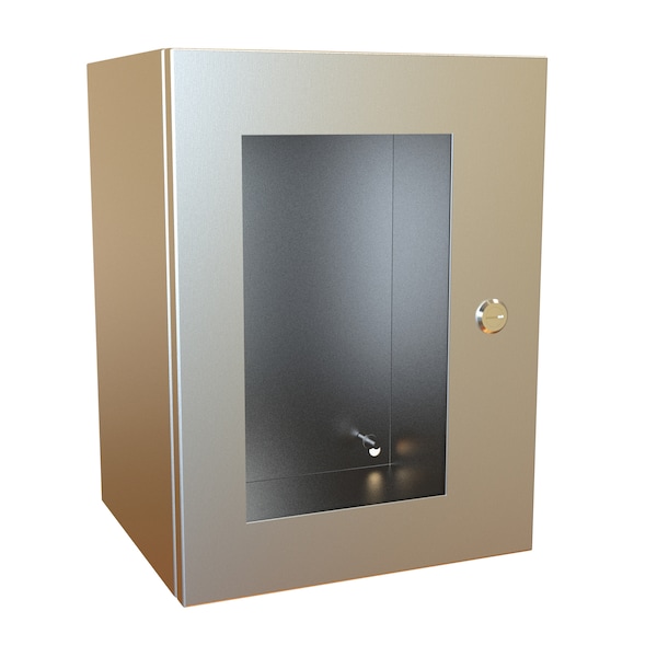 Hammond Stainless Steel Electrical Enclosures, 16 in H, 10 in D, 12 in W, NEMA 4X, Hinged - EN4SD161210WSS