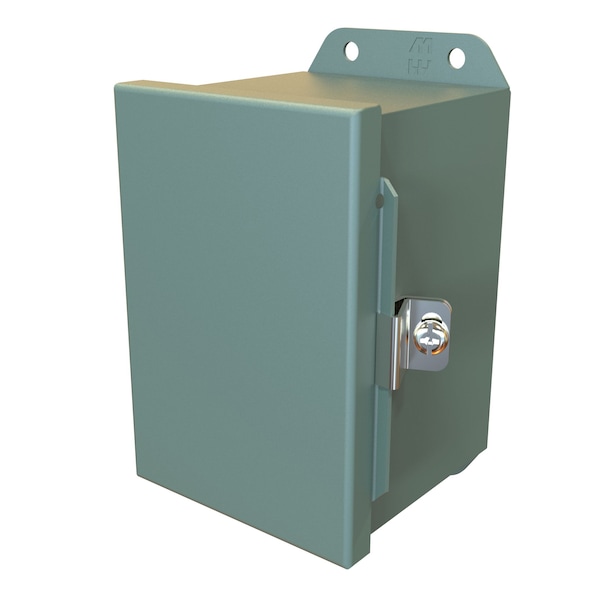 Hammond Steel Electrical Enclosures, 6 in H, 4 in D, 4 in W, NEMA 4, 12, Hinged - HJ644HLP