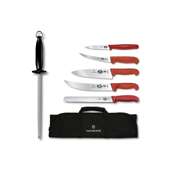 Swiss Army Brands 2023 Victorinox 46136Us2 Kitchen Fibrox Pro Sets Master 7-Piece Competition Bbq Set Red Packaged - VIC-5.1001.72-X3