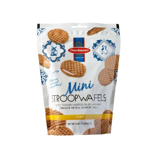 Daelmans Mini Stand Up Pouch de Stroopwafel de Miel 5.29 oz., Paquete de 10 - 3328