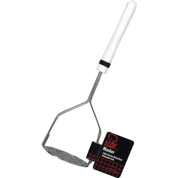 Chef Craft Potato Masher, Stainless Steel Head, Black Handle - 12923