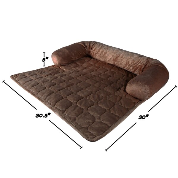 Protector de muebles Adobe para mascotas, cubierta con relleno de espuma viscoelástica triturada de 30" x 30.5" para perros y gatos (color café) - 626052WPN