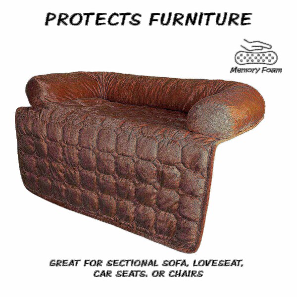 Protector de muebles Adobe para mascotas, cubierta con relleno de espuma viscoelástica triturada de 30" x 30.5" para perros y gatos (color café) - 626052WPN