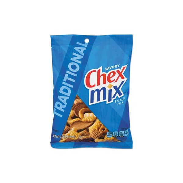 General Mills Chex Mix, CHex Mix, Mezcla de rastro sabor tradicional, bolsa de 3.75 oz, paquete de 8 - SN14858