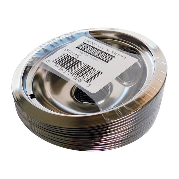 Stanco 6 x 6 in. Steel Drip Bowls, Silver - 6716823