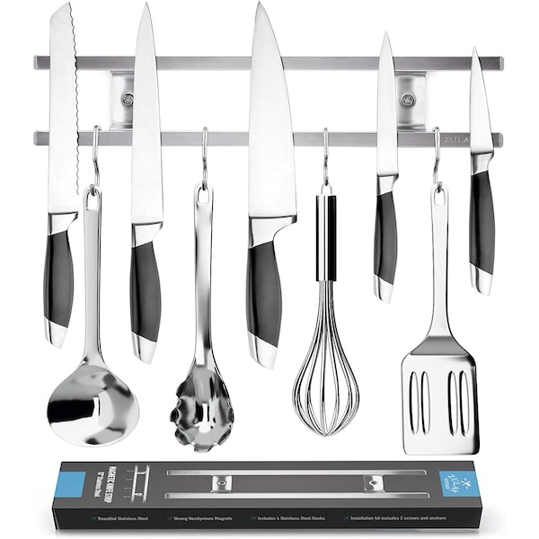 Zulay Kitchen ZK Magnetic Knife Strip 12 Inch Stainless Steel - ZULB086T7BWR4