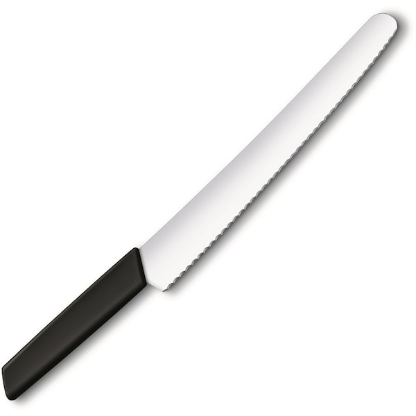 Swiss Army Brands 2024 Victorinox Kitchen Bread, Swiss Modern 10In Bread- And Pastry Knife, Wavy Edge, Black,  - VIC-6.9073.26WB