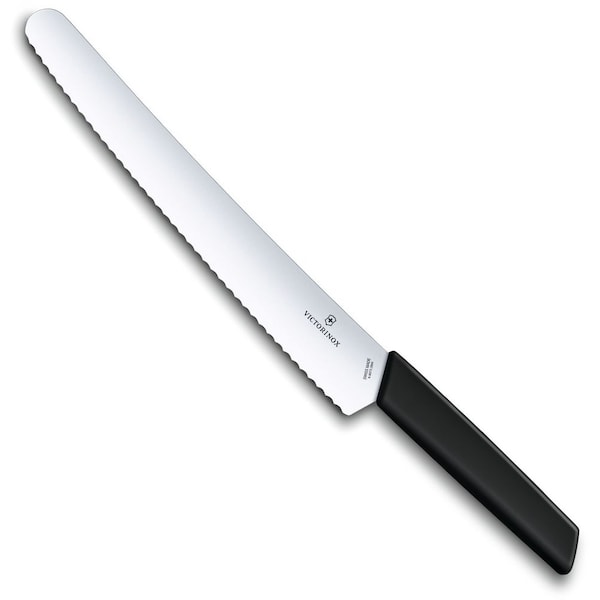 Swiss Army Brands 2024 Victorinox Kitchen Bread, Swiss Modern 10In Bread- And Pastry Knife, Wavy Edge, Black,  - VIC-6.9073.26WB