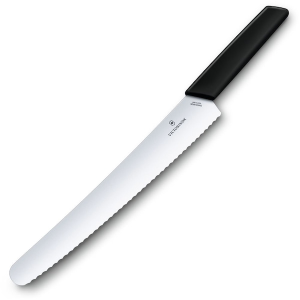 Swiss Army Brands 2024 Victorinox Kitchen Bread, Swiss Modern 10In Bread- And Pastry Knife, Wavy Edge, Black,  - VIC-6.9073.26WB