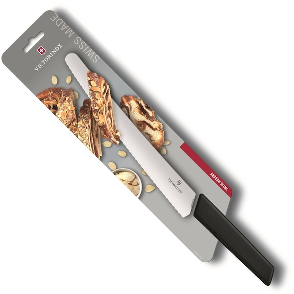Swiss Army Brands 2024 Victorinox Kitchen Bread, Swiss Modern 10In Bread- And Pastry Knife, Wavy Edge, Black,  - VIC-6.9073.26WB