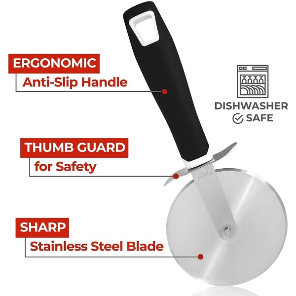 Zulay Kitchen Zulay Pizza Cutter SS  Black - ZULB082DGJ6V9