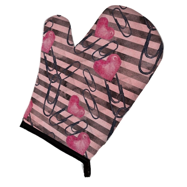 Carolines Treasures Watercolor Heart Paper Clips Oven Mitt - BB7536OVMT