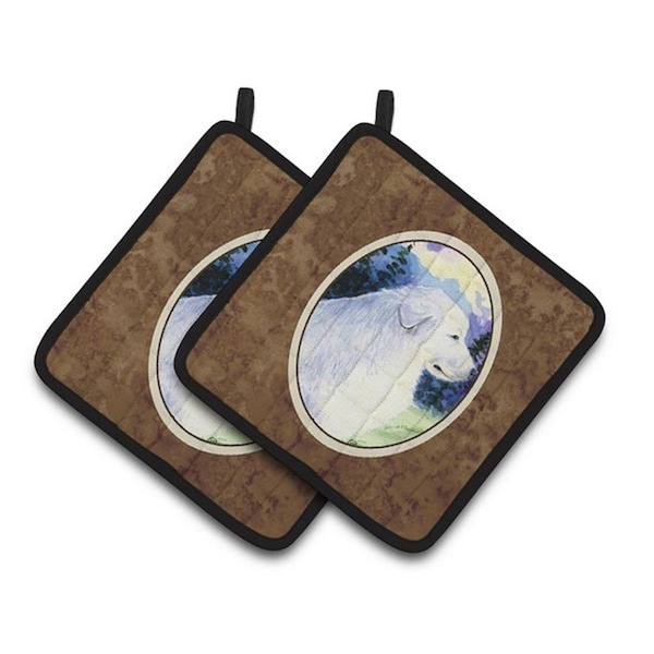Carolines Treasures Great Pyrenees Pair of Pot Holders, 7.5 x 3 x 7.5 in. - SS8980PTHD