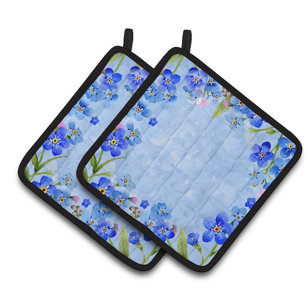 Carolines Treasures Myosotis Flowers Pair of Pot Holders - CK1703PTHD