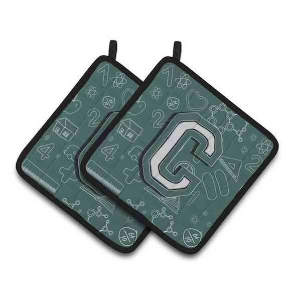 Carolines Treasures Carolines Treasures CJ2010-CPTHD Letter C Back to School Initial Pair of Pot Holders; 7.5 x 3 x 7.5 in. - CJ2010-CPTHD