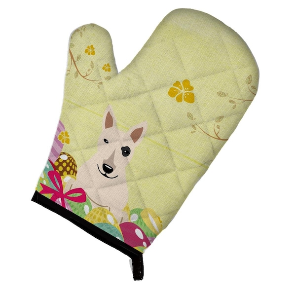 Carolines Treasures Easter Eggs Bull Terrier White Oven Mitt - BB6138OVMT