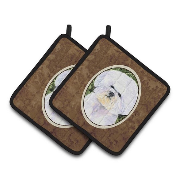Carolines Treasures Bichon Frise Pair of Pot Holders, 7.5 x 3 x 7.5 in. - SS8829PTHD