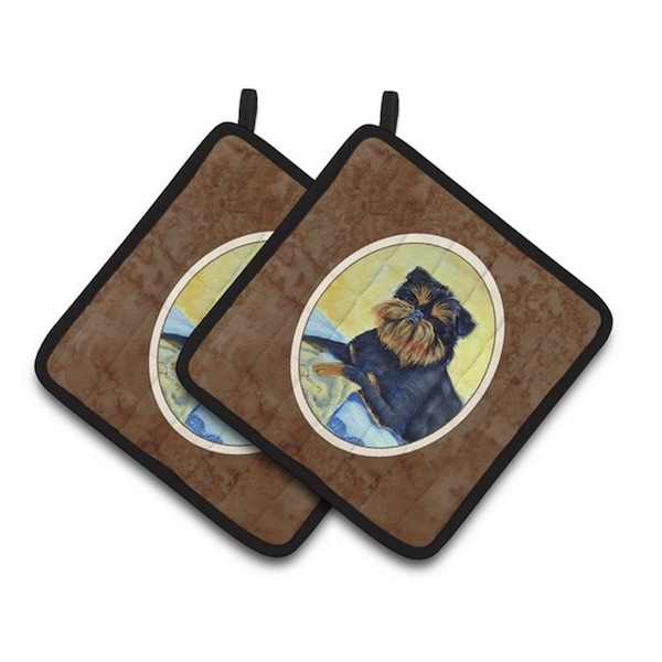 Carolines Treasures Brussels Griffon Pair of Pot Holders, 7.5 x 3 x 7.5 in. - 7146PTHD