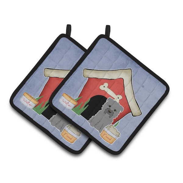 Carolines Treasures Dog House Collection Glen of Imal Grey Pair of Pot Holders - BB2813PTHD