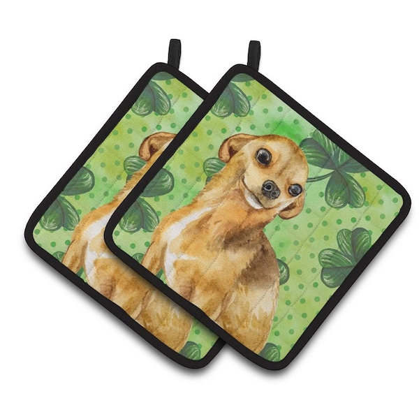 Carolines Treasures Chihuahua St.Patricks Pair of Pot Holders - BB9832PTHD