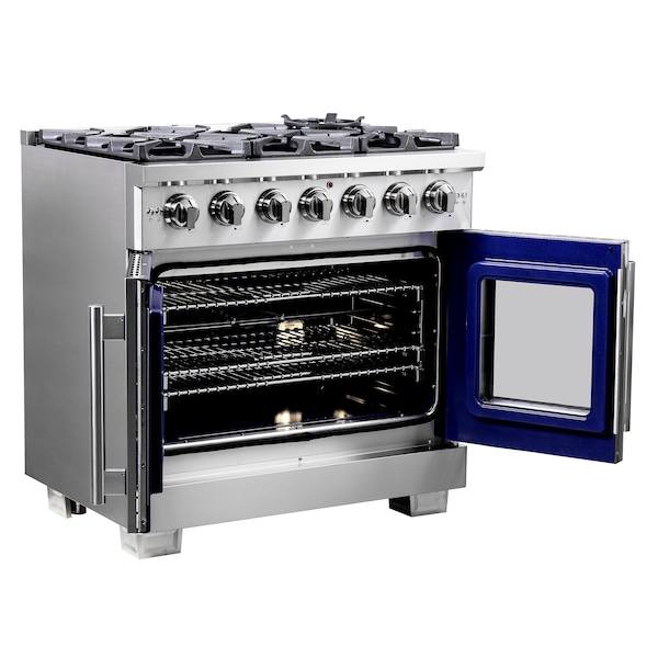 Forno Capriasca 36In. Freestanding French Door Gas Range - FFSGS6460-36