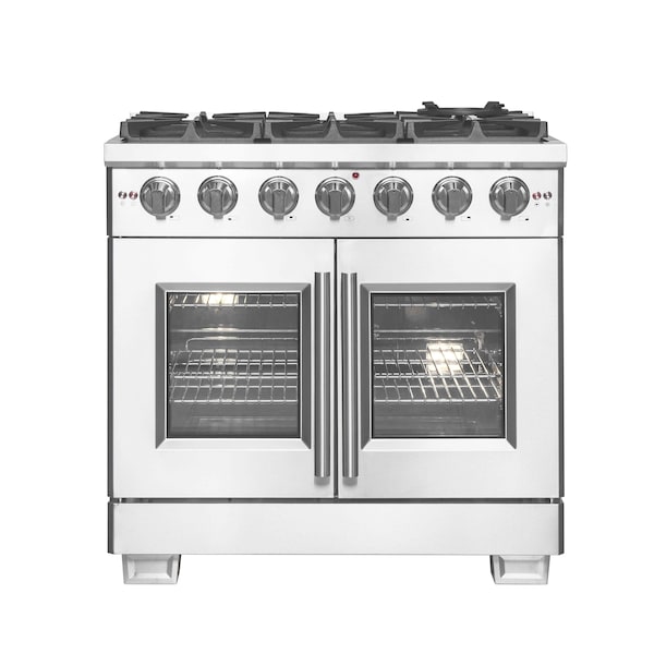 Forno Capriasca 36In. Freestanding French Door Gas Range - FFSGS6460-36