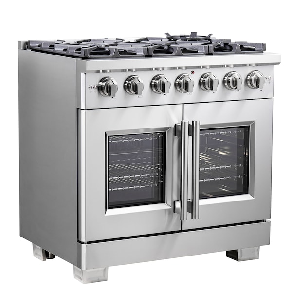 Forno Capriasca 36In. Freestanding French Door Gas Range - FFSGS6460-36