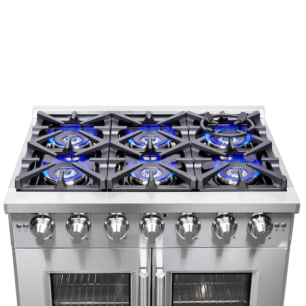 Forno Capriasca 36In. Freestanding French Door Gas Range - FFSGS6460-36